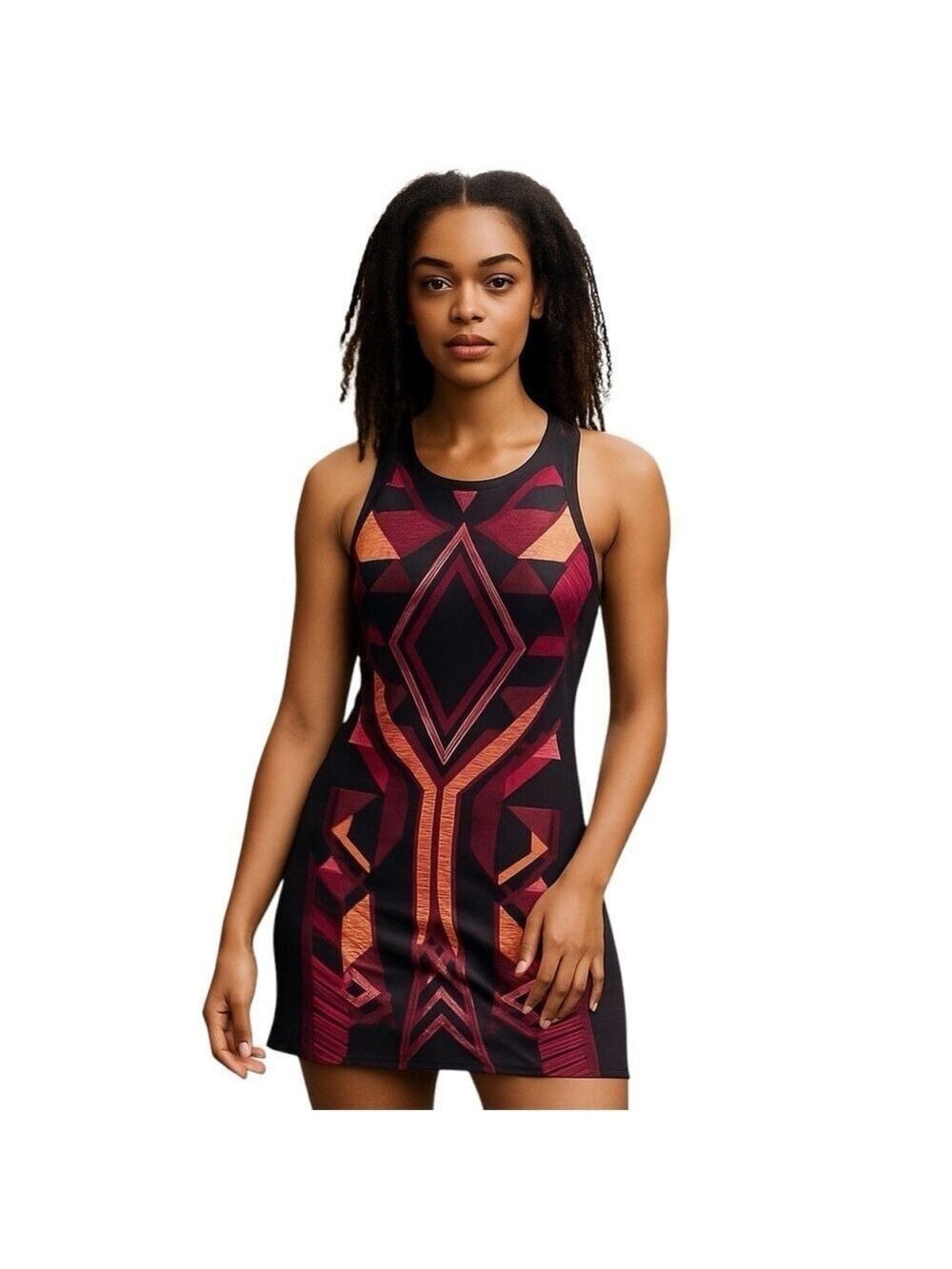 NWOT Express Blue and Pink Sheath Mini Dress Halter Sleeveless